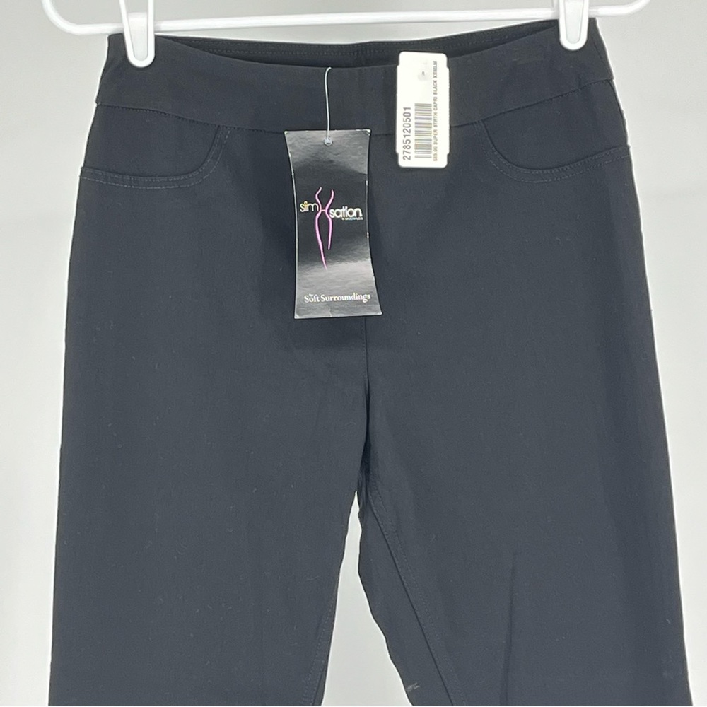 SOFT SURROUNDINGS NWT SUPER STRETCH CAPRI CROPPED BLACK PULL ON PANTS EXTRA SMAL - Picture 6 of 11